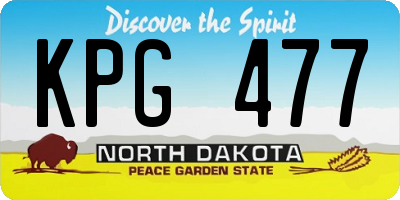 ND license plate KPG477