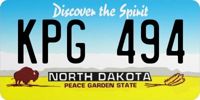 ND license plate KPG494