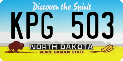 ND license plate KPG503