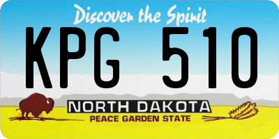 ND license plate KPG510