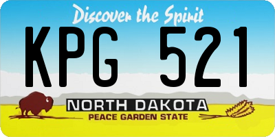 ND license plate KPG521