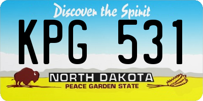 ND license plate KPG531