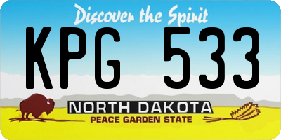 ND license plate KPG533