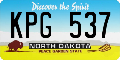 ND license plate KPG537