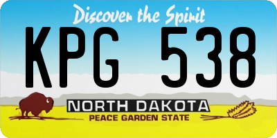 ND license plate KPG538