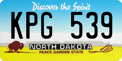 ND license plate KPG539