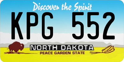 ND license plate KPG552