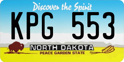 ND license plate KPG553
