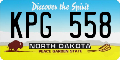 ND license plate KPG558