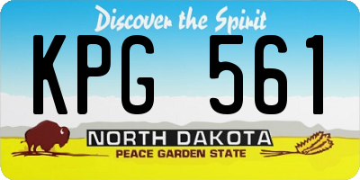 ND license plate KPG561