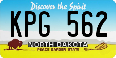 ND license plate KPG562