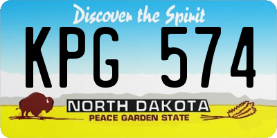 ND license plate KPG574