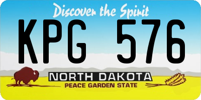 ND license plate KPG576