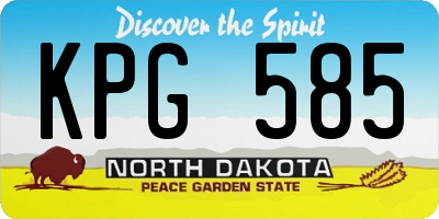 ND license plate KPG585