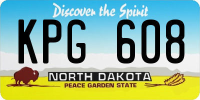 ND license plate KPG608