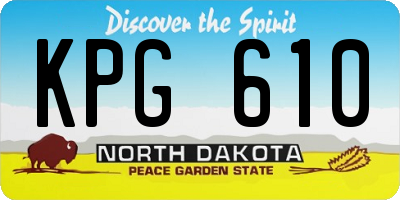 ND license plate KPG610