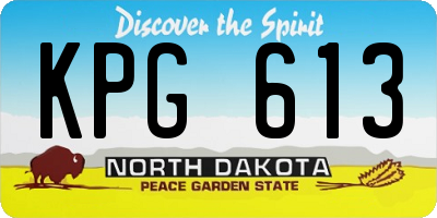 ND license plate KPG613
