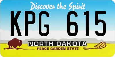 ND license plate KPG615