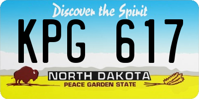 ND license plate KPG617