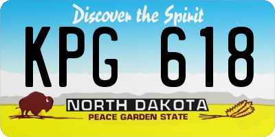 ND license plate KPG618