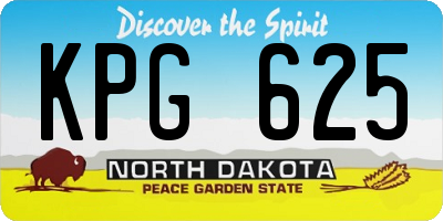 ND license plate KPG625