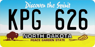 ND license plate KPG626