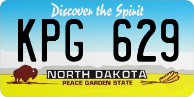 ND license plate KPG629