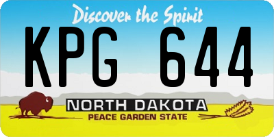 ND license plate KPG644