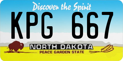 ND license plate KPG667