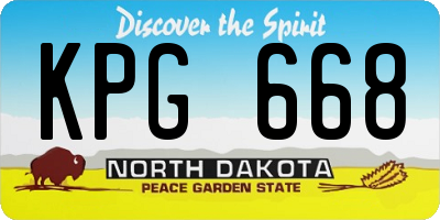 ND license plate KPG668