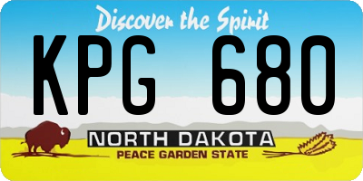 ND license plate KPG680