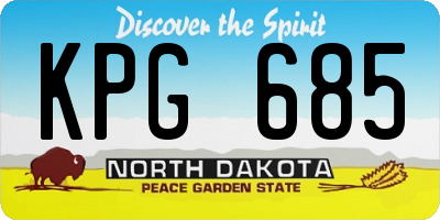 ND license plate KPG685