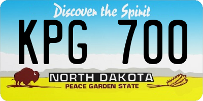 ND license plate KPG700