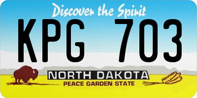ND license plate KPG703