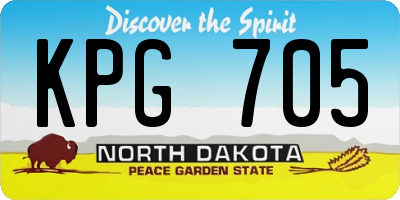 ND license plate KPG705