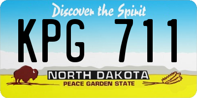ND license plate KPG711