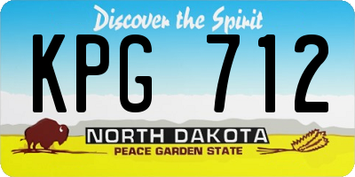 ND license plate KPG712