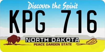ND license plate KPG716