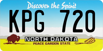 ND license plate KPG720