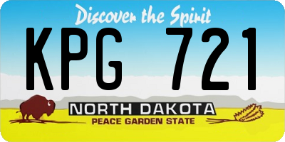ND license plate KPG721