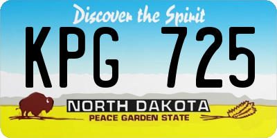 ND license plate KPG725