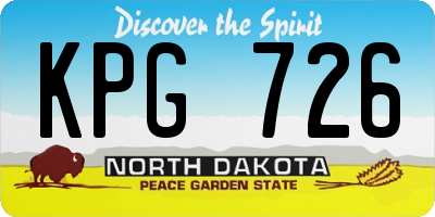 ND license plate KPG726