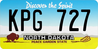ND license plate KPG727