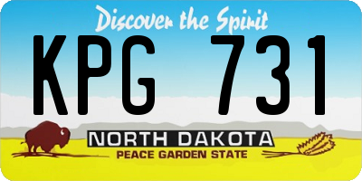 ND license plate KPG731