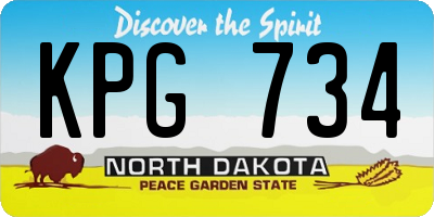 ND license plate KPG734
