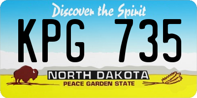 ND license plate KPG735