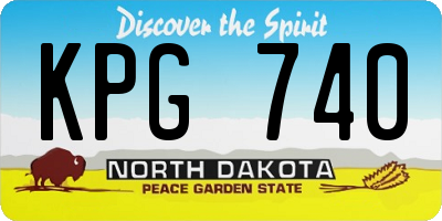 ND license plate KPG740