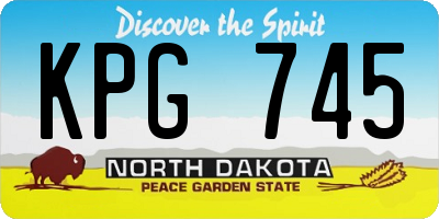 ND license plate KPG745