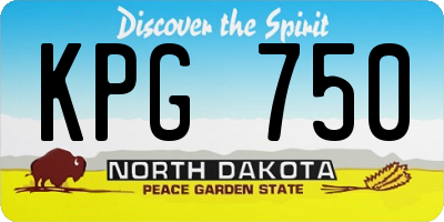 ND license plate KPG750