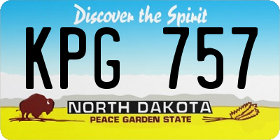 ND license plate KPG757
